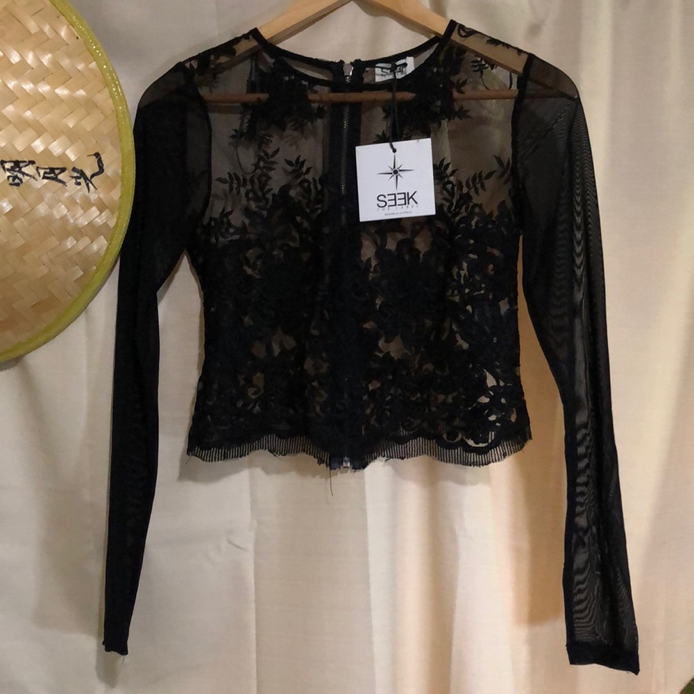 Long Sleeve Mesh Top